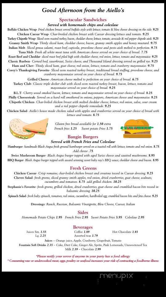 Aiello's Breakfast & Lunch - Lee, MA menu_pic