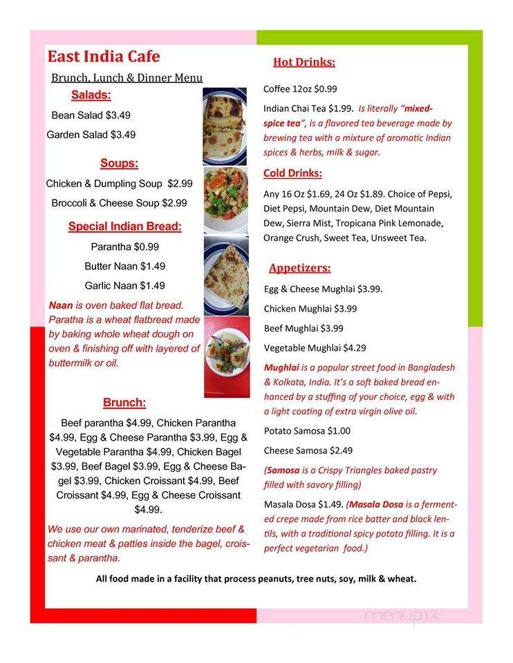 East India Cafe - Hopkinsville, KY menu_pic