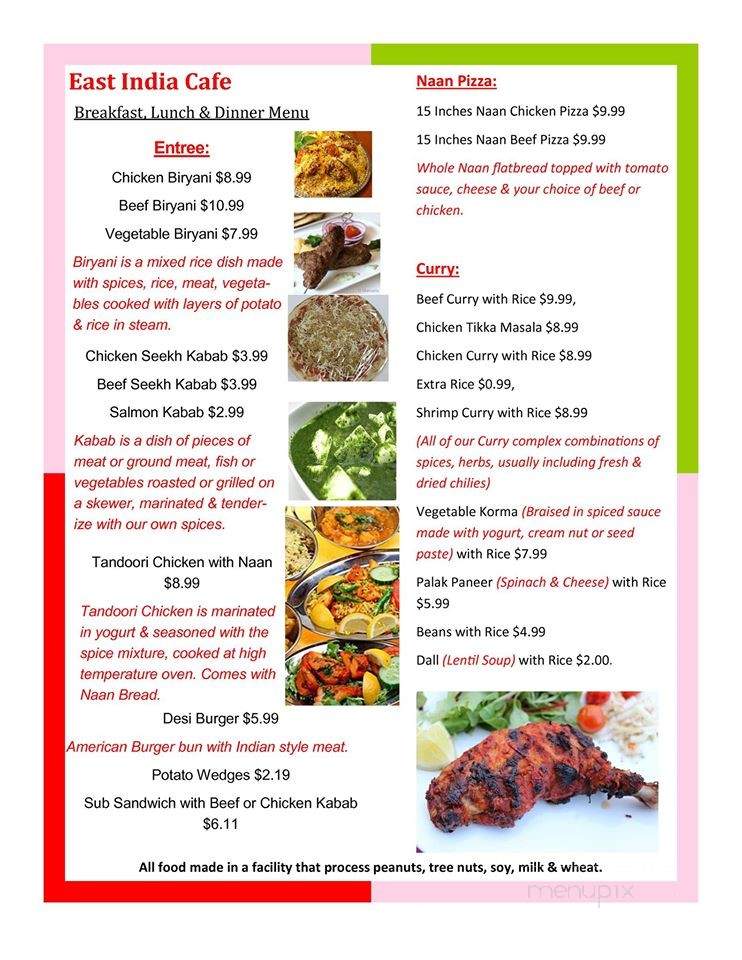 East India Cafe - Hopkinsville, KY menu_pic