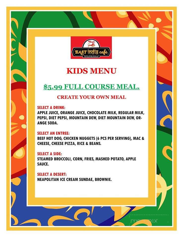 East India Cafe - Hopkinsville, KY menu_pic