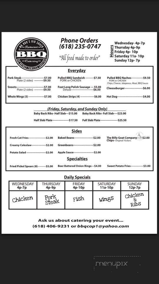 Mr BBQ's Rib Shack & Catering - Smithton, IL menu_pic