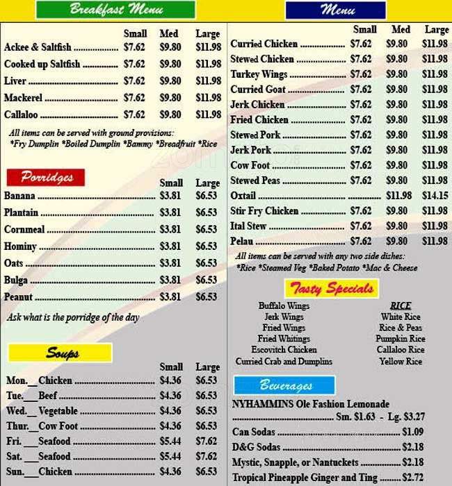 Nyhammins - Bronx, NY menu_pic