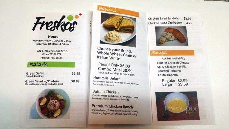 Fresko's - Pharr, TX menu_pic