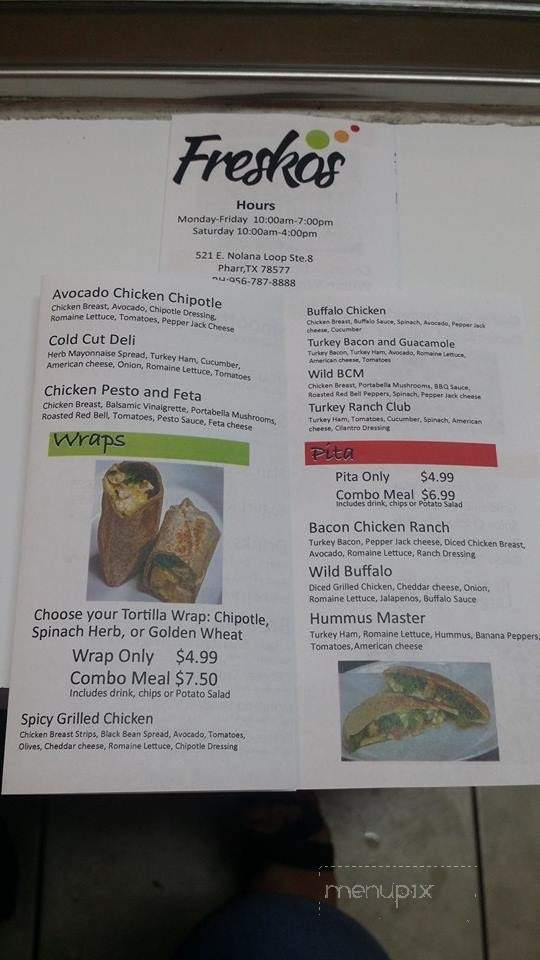 Fresko's - Pharr, TX menu_pic