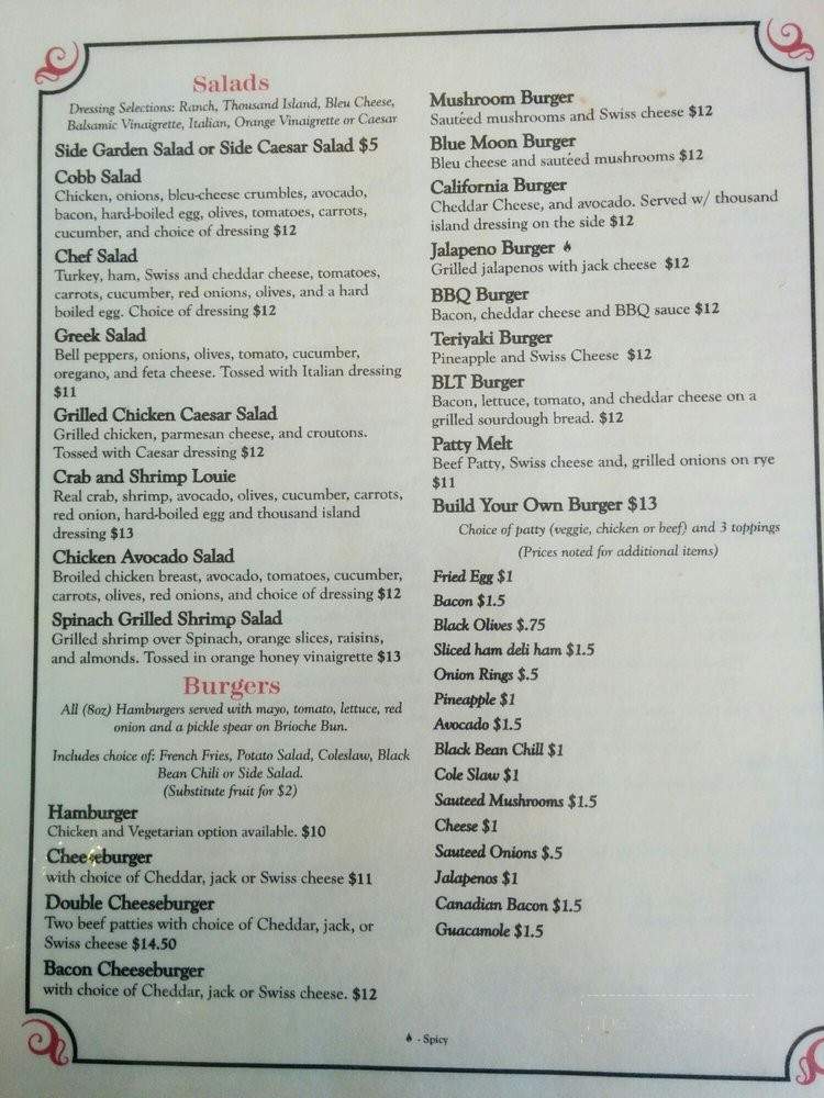 Village Grill - San Jose, CA menu_pic