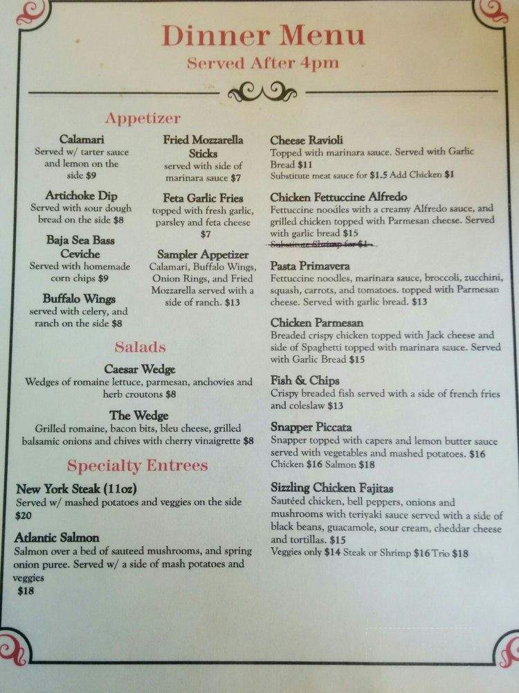 Village Grill - San Jose, CA menu_pic