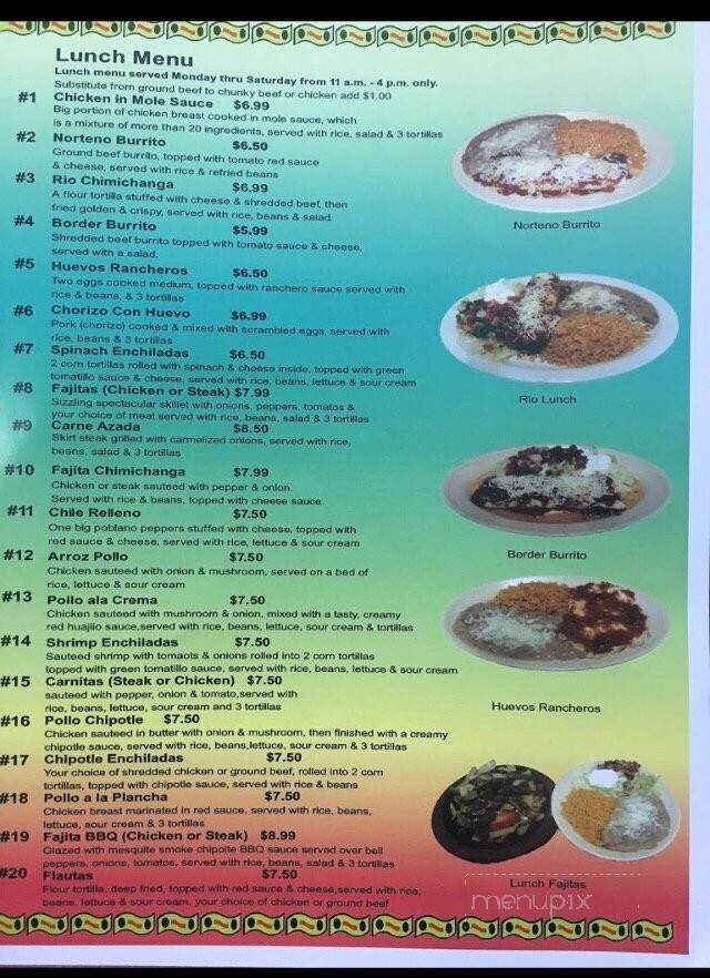 Rio Bravo - Okeechobee, FL menu_pic