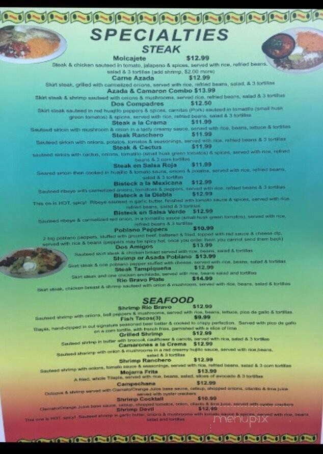 Rio Bravo - Okeechobee, FL menu_pic