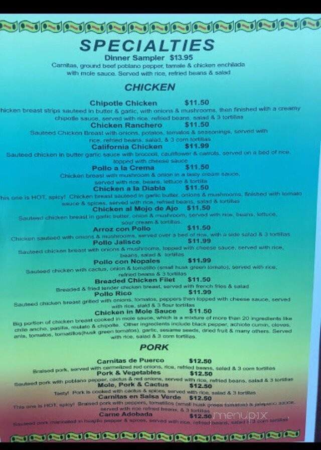 Rio Bravo - Okeechobee, FL menu_pic