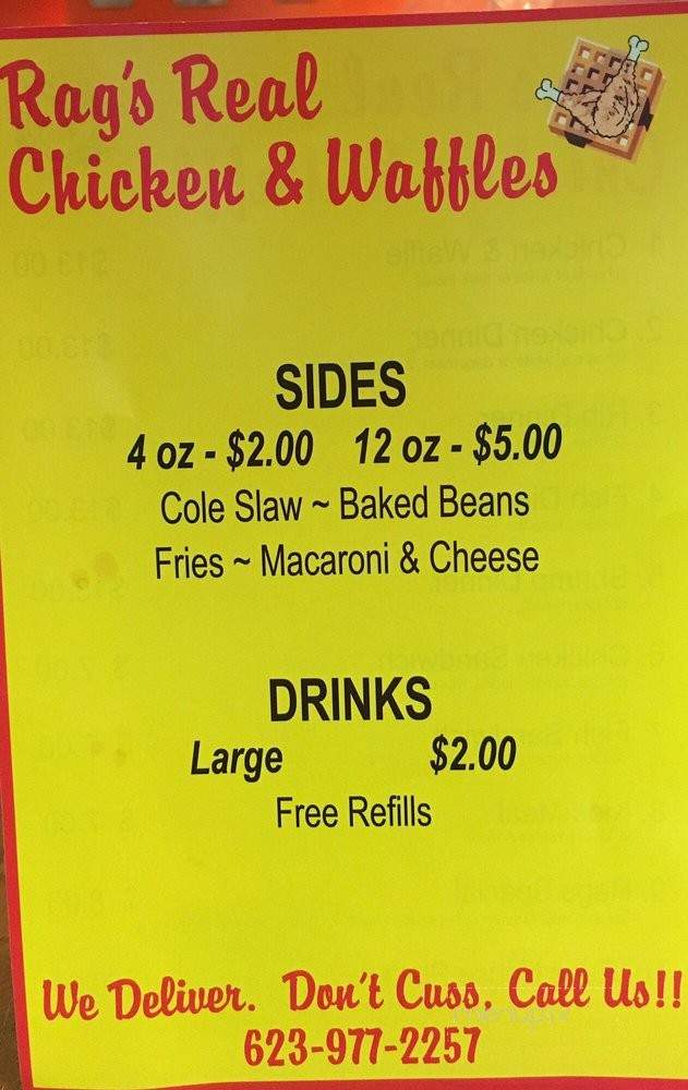 Rags Real Chicken & Waffles - Youngtown, AZ menu_pic