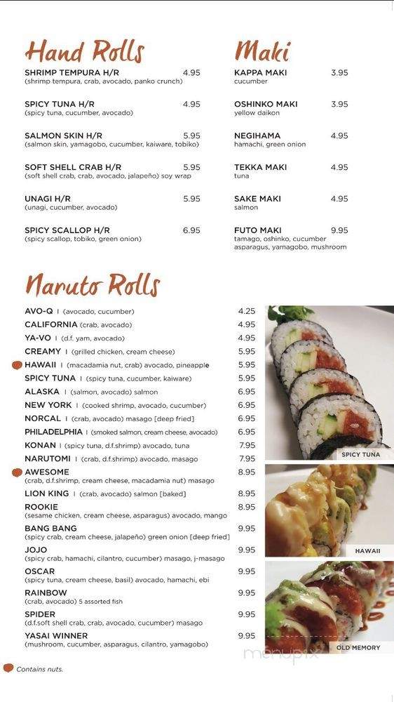 Naruto Show me the Sushi - Roseville, CA menu_pic