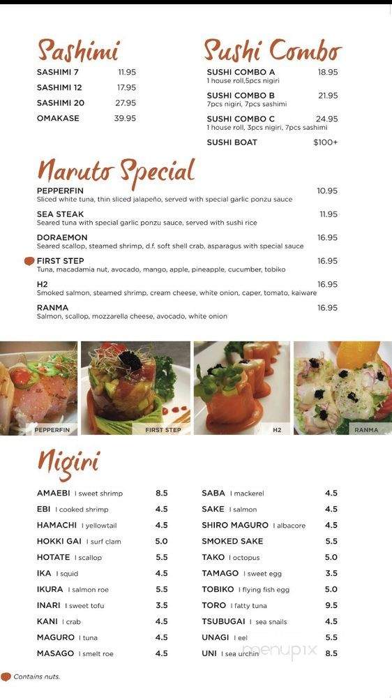 Naruto Show me the Sushi - Roseville, CA menu_pic