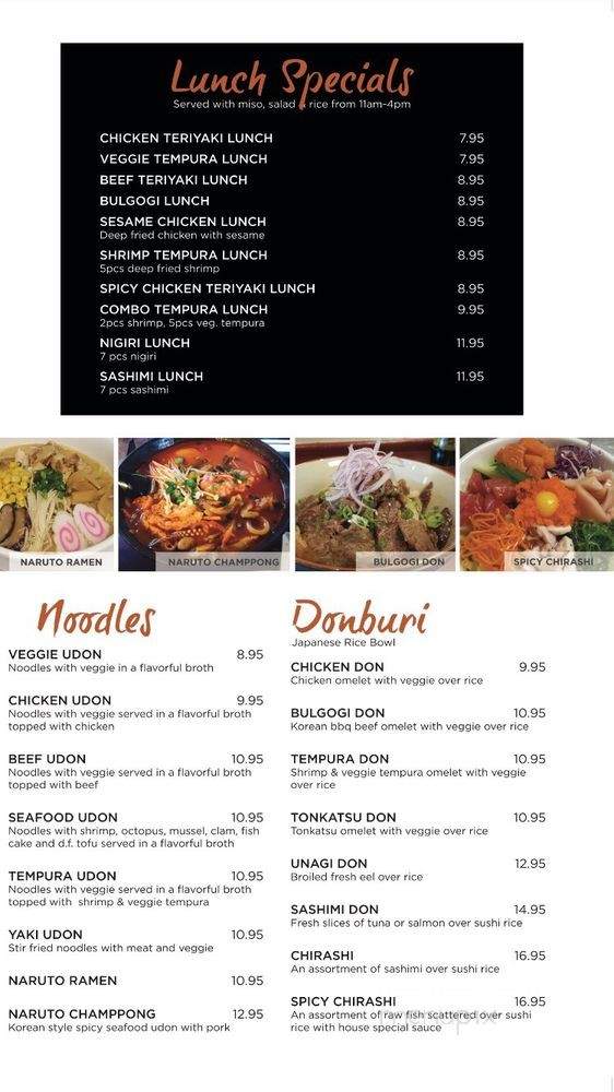 Naruto Show me the Sushi - Roseville, CA menu_pic