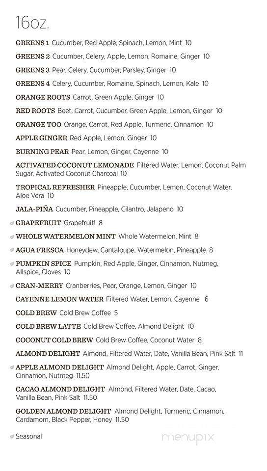 Texas Fresh Juice - Missouri City, TX menu_pic
