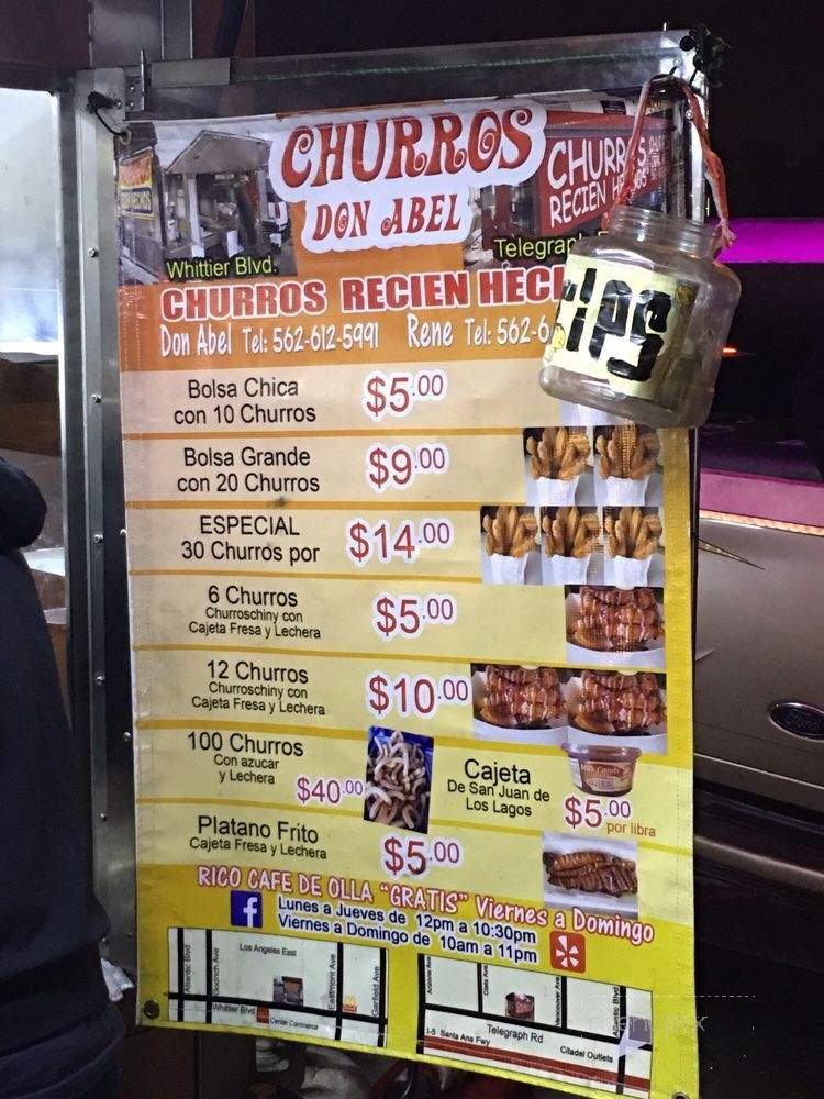 Churros Don Abel - East Los Angeles, CA menu_pic