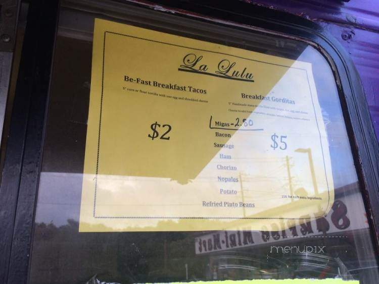 La Lulu - Austin, TX menu_pic