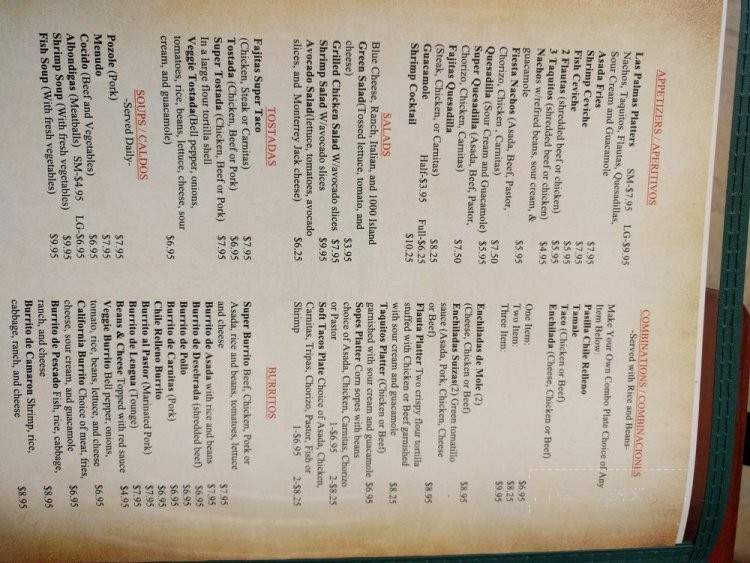 Las Palmas Mexican Food - Duarte, CA menu_pic