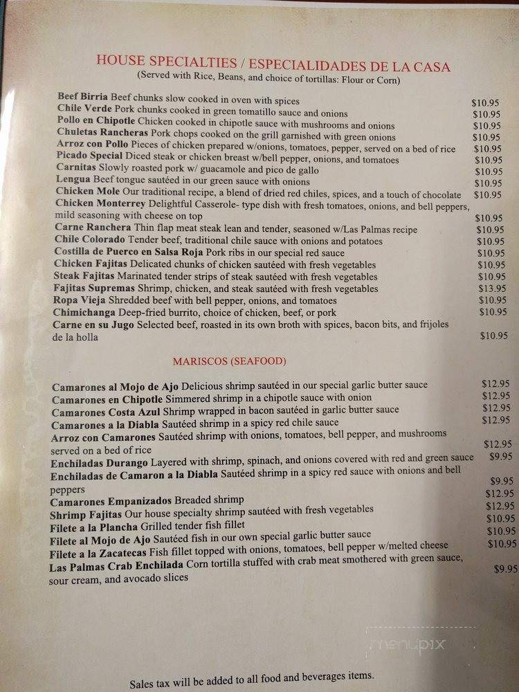 Las Palmas Mexican Food - Duarte, CA menu_pic