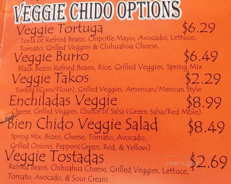Bien Chido Mexican Grill - Plano, IL menu_pic