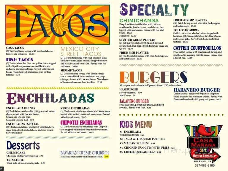 Casa Manana - Sulphur, LA menu_pic