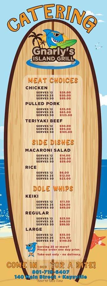 Gnarly's Island Grill - Kaysville, UT menu_pic