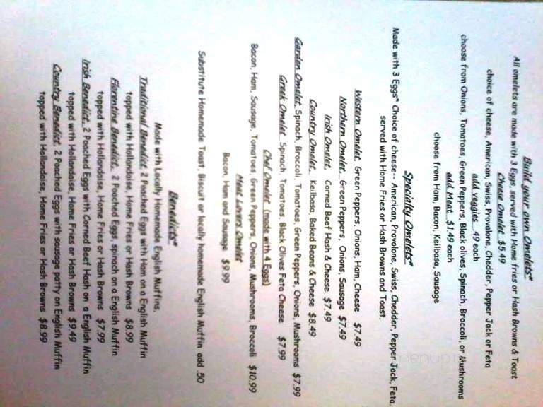 Cindy's Place - Wakefield, NH menu_pic