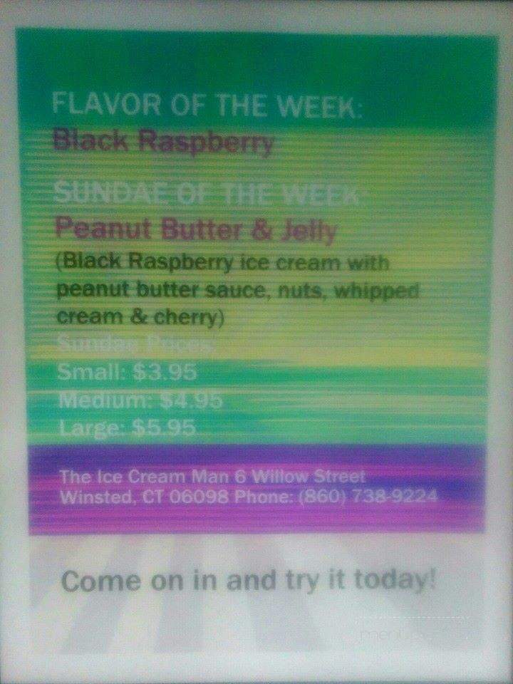 The Ice Cream Man - Winchester, CT menu_pic