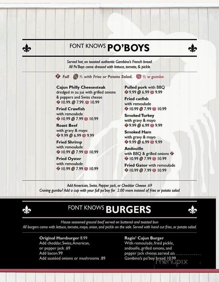Fontenot's Po'boys - Fulton, MO menu_pic