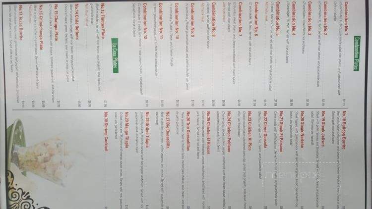 El Rincon Mexican Kitchen - Burnet, TX menu_pic