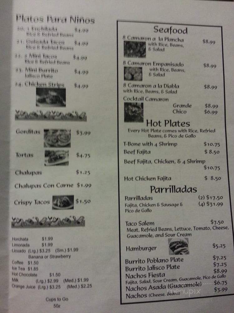 Mexico Grill Restaurant - Kingsville, TX menu_pic
