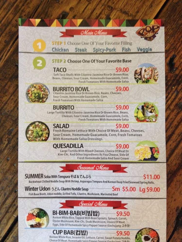 Pop Tacos - Baltimore, MD menu_pic