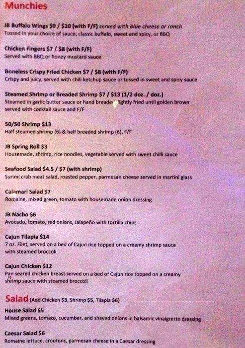 Johnnie Bleu - Philadelphia, PA menu_pic