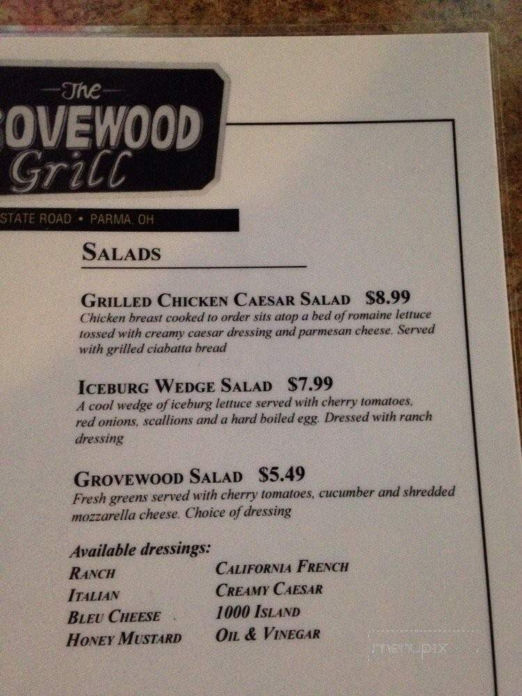 Grovewood Grill - Parma, OH menu_pic