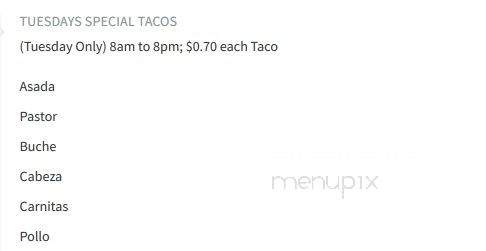 Tacos Guadalajara - Long Beach, CA menu_pic