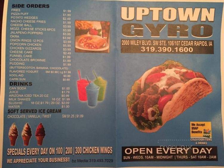 Uptown Gyro - Cedar Rapids, IA menu_pic