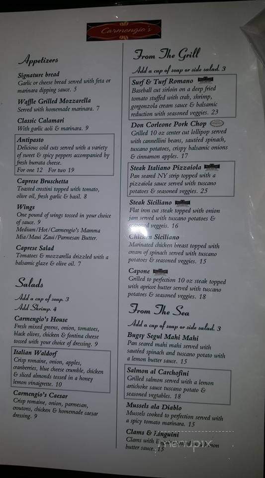 Carmengio's - Richmond, TX menu_pic