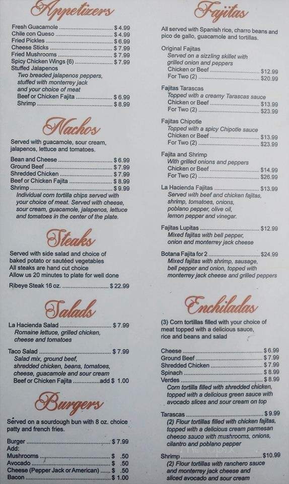 La Hacienda Restaurant and Bar - Kingsville, TX menu_pic