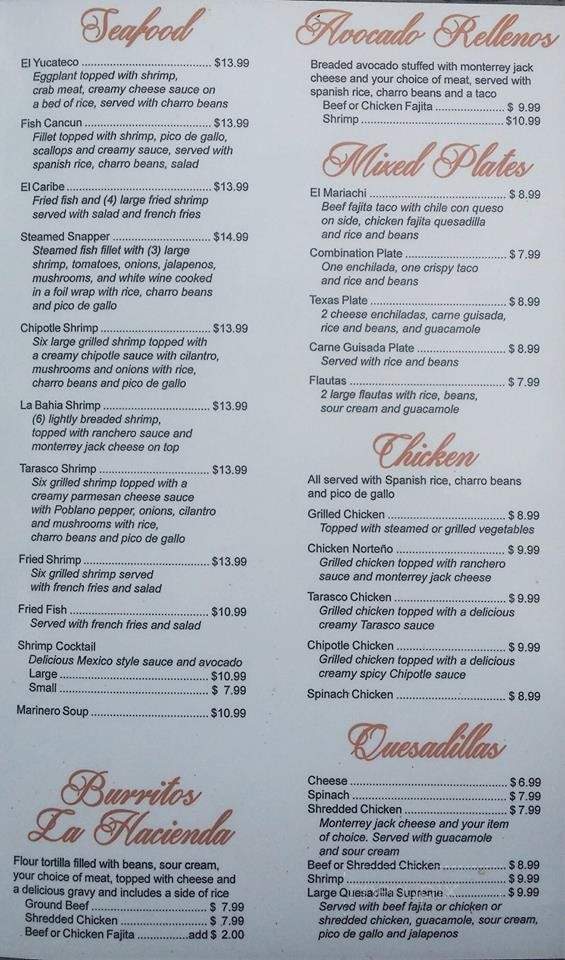 La Hacienda Restaurant and Bar - Kingsville, TX menu_pic