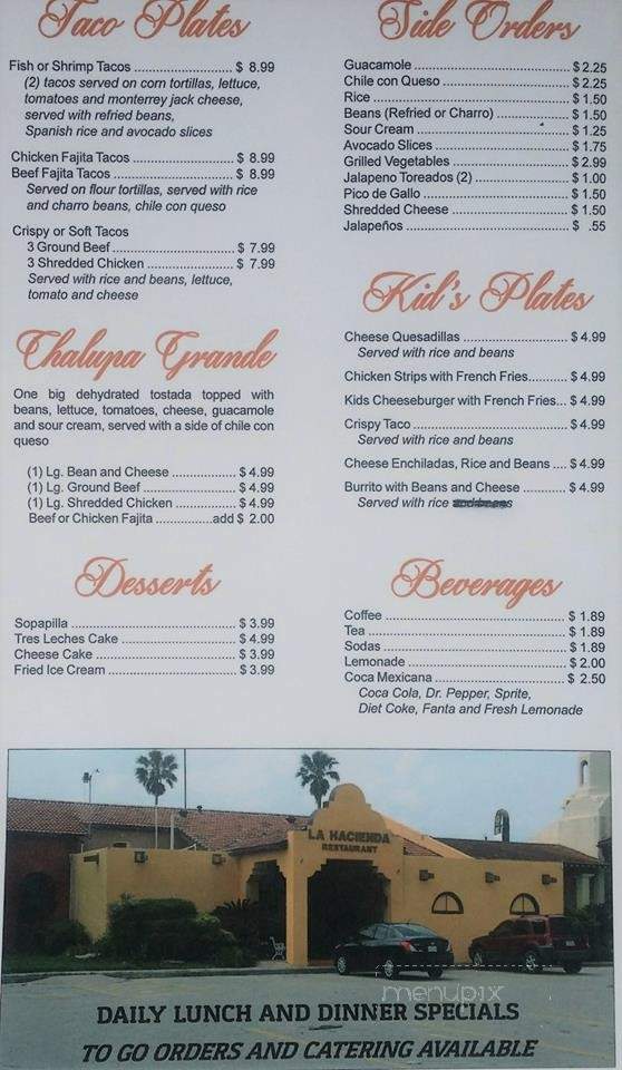La Hacienda Restaurant and Bar - Kingsville, TX menu_pic