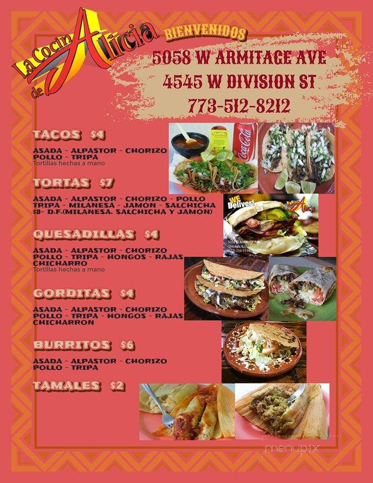 La Cocina de Alicia - Chicago, IL menu_pic