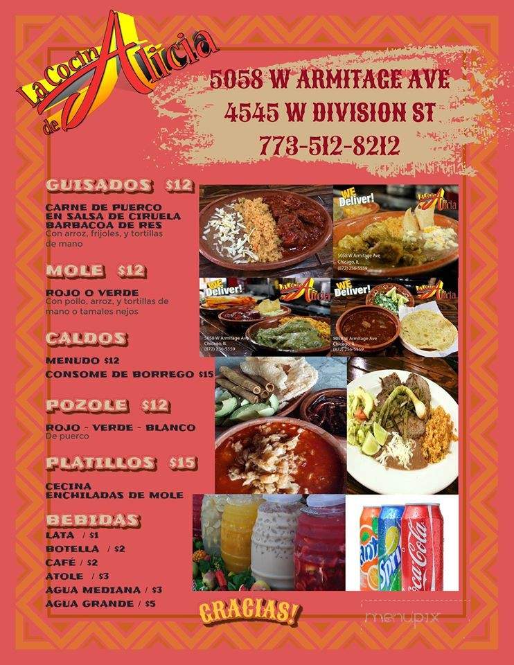 La Cocina de Alicia - Chicago, IL menu_pic