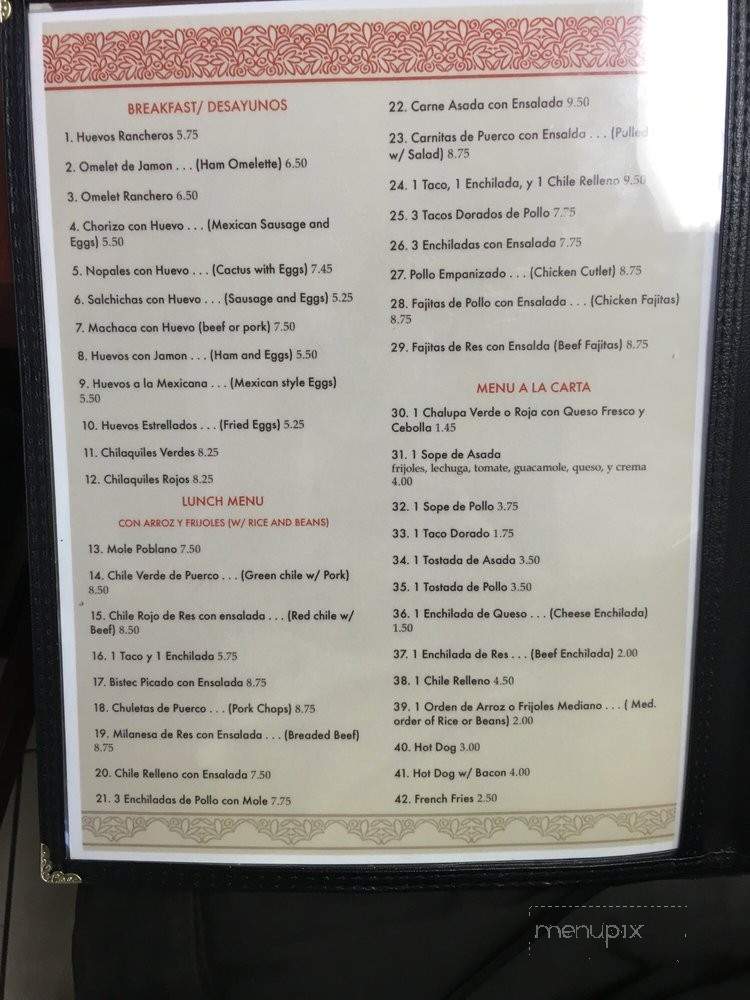 Los Poblanos Restaurant - Glendale, CA menu_pic