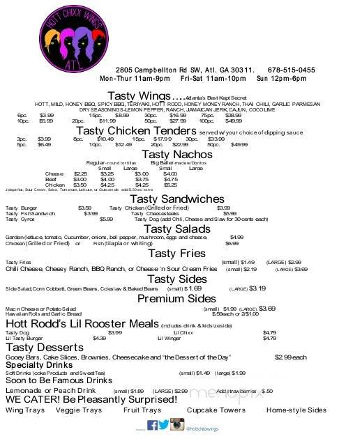 Hott Chixx Wings ATL - Atlanta, GA menu_pic
