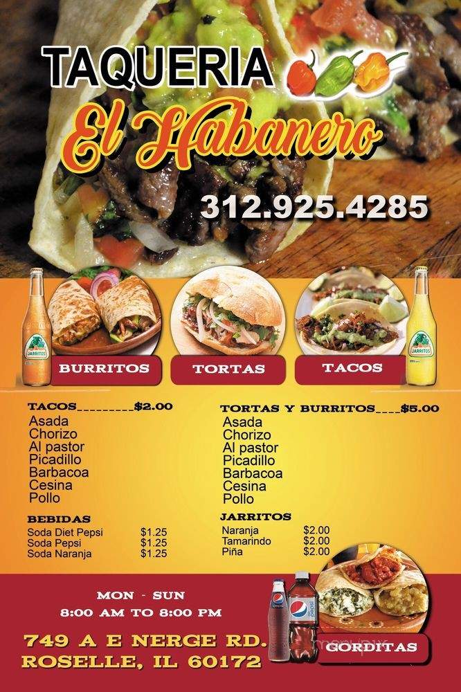 Taqueria el Habanero - Roselle, IL menu_pic