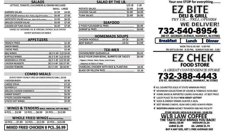 Ez Bite Deli & Grill - Rahway, NJ menu_pic