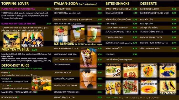 TEAholic - Houston, TX menu_pic