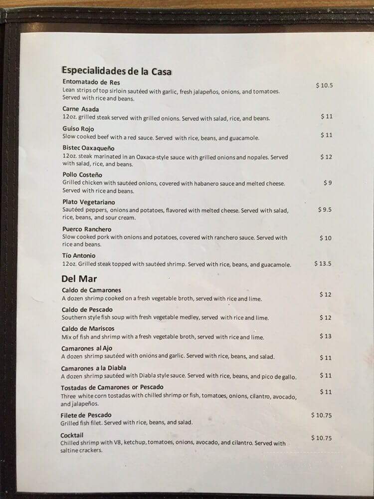 Ricardo's Mexican Kitchen - Warr Acres, OK menu_pic