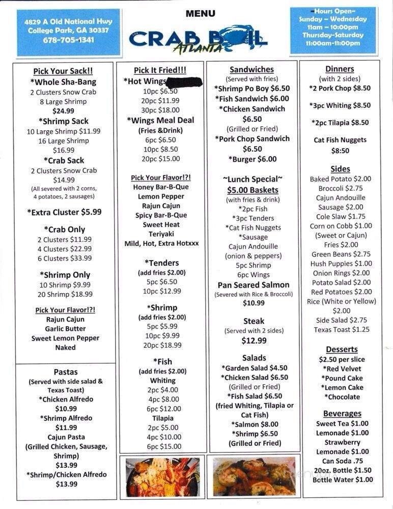 The Crab Boil Atlanta - Atlanta, GA menu_pic