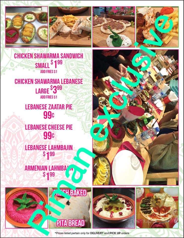 Riman - Paterson, NJ menu_pic