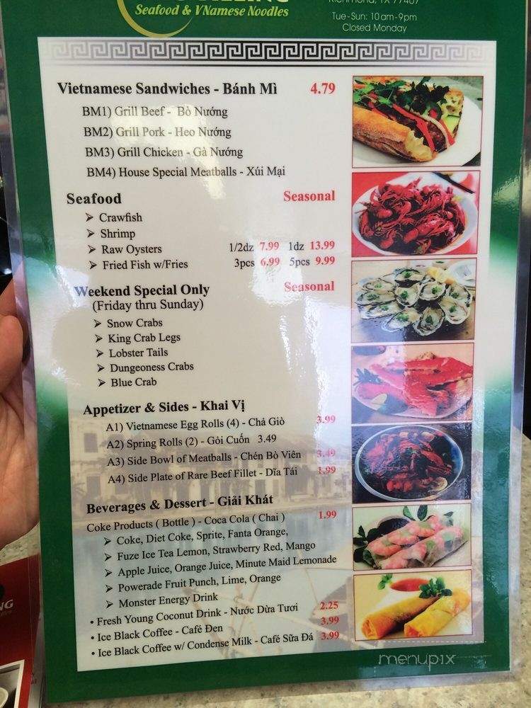 Pho Filling - Richmond, TX menu_pic